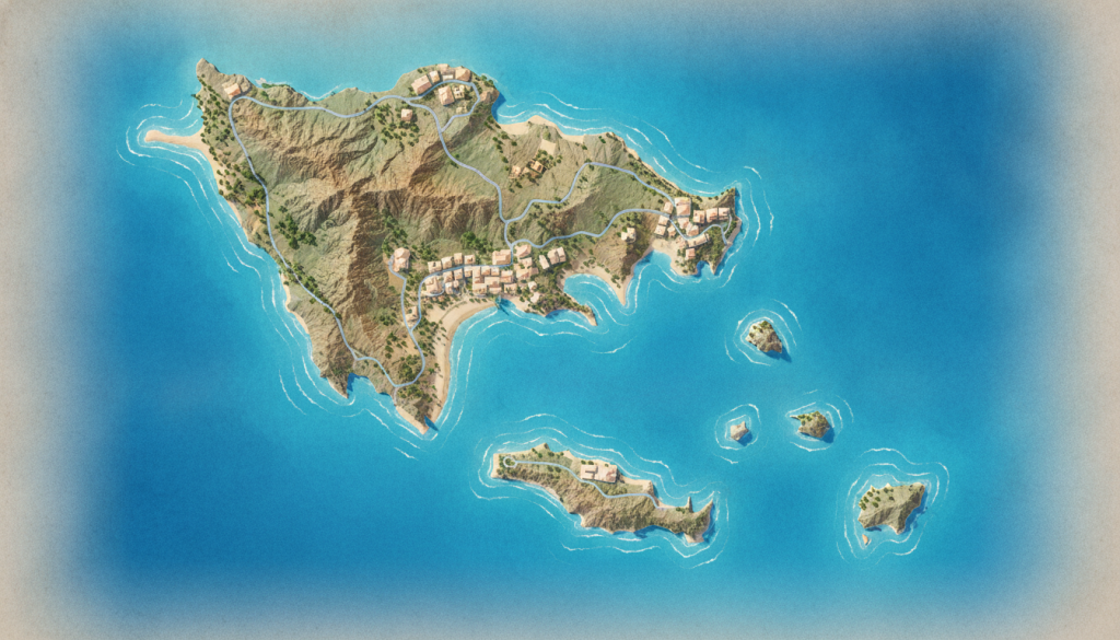découvrez la carte détaillée de la crète avec ses villes principales, les plus belles plages à visiter et les parcours routiers pour organiser votre voyage en toute sérénité.