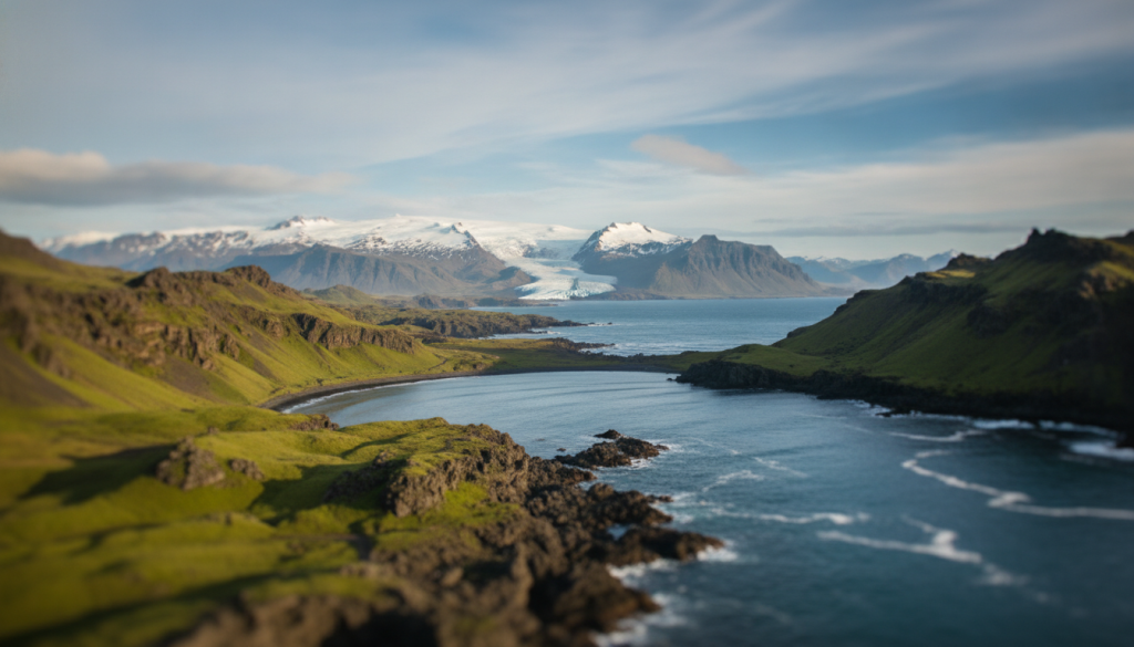 découvrez la péninsule de snæfellsnes, une merveille naturelle d'islande en miniature. explorez ses paysages volcaniques, plages de sable noir, villages pittoresques et le célèbre glacier snæfellsjökull grâce à notre guide complet.