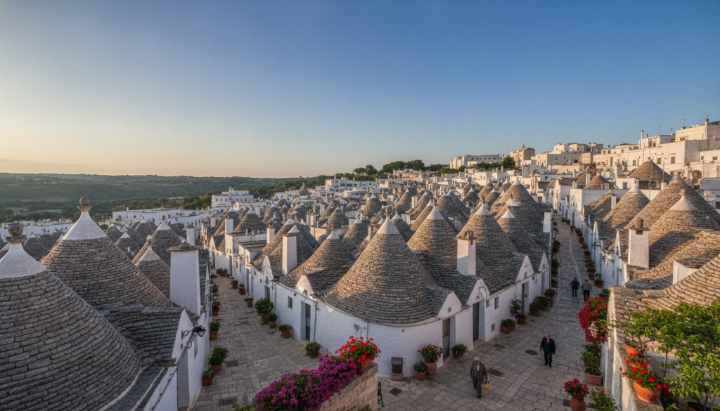découvrez alberobello dans les pouilles, la capitale des trulli, célèbre pour ses habitations uniques classées au patrimoine mondial de l'unesco. explorez ce site authentique et son charme incomparable.